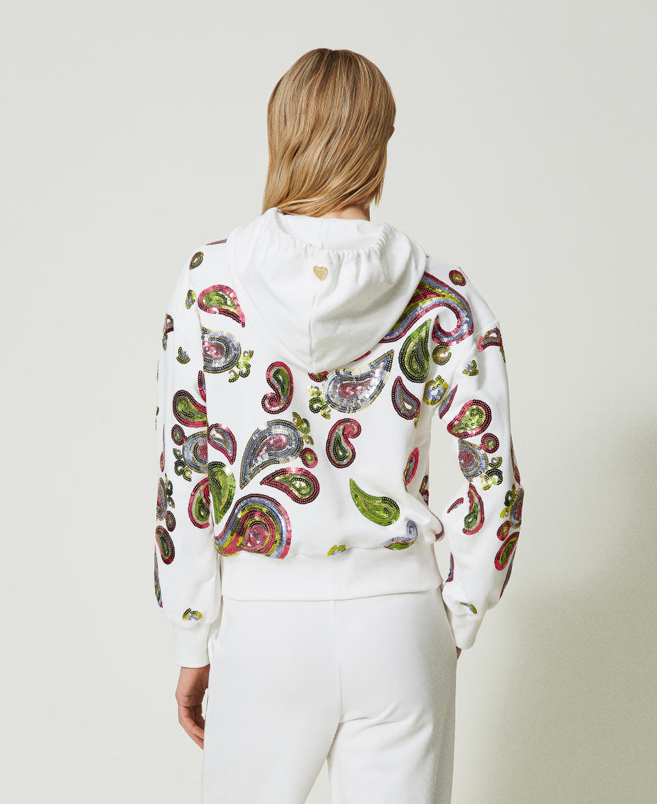 Hoodie with sequin embroidery