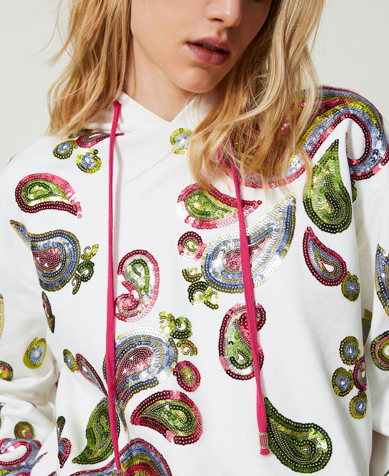 Hoodie with sequin embroidery