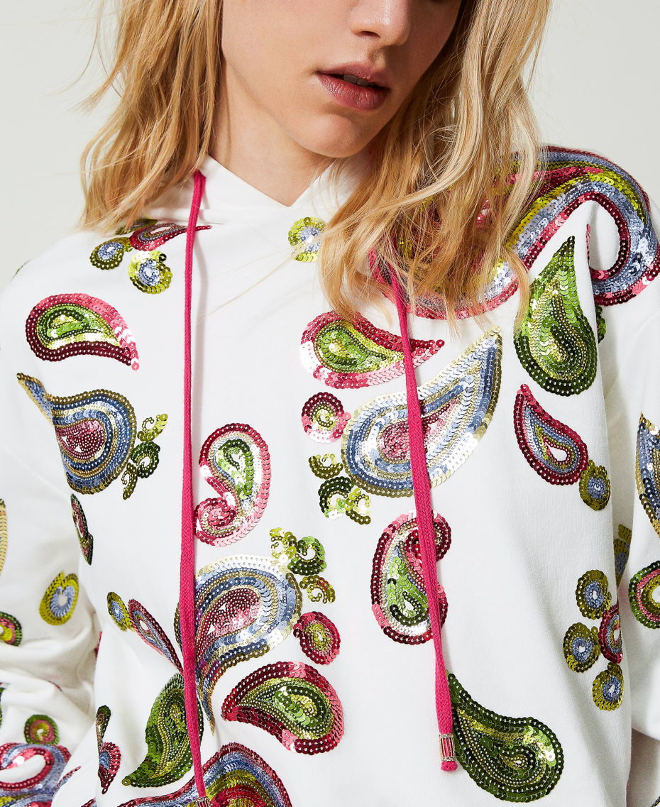 Hoodie with sequin embroidery