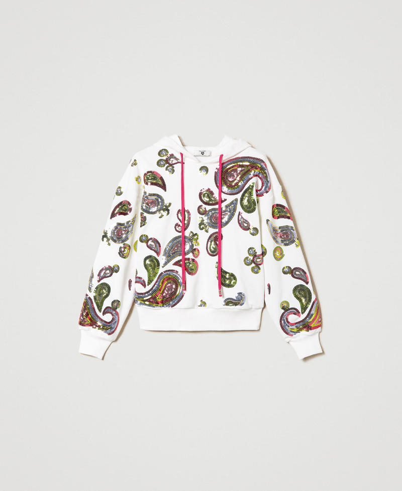 Hoodie with sequin embroidery