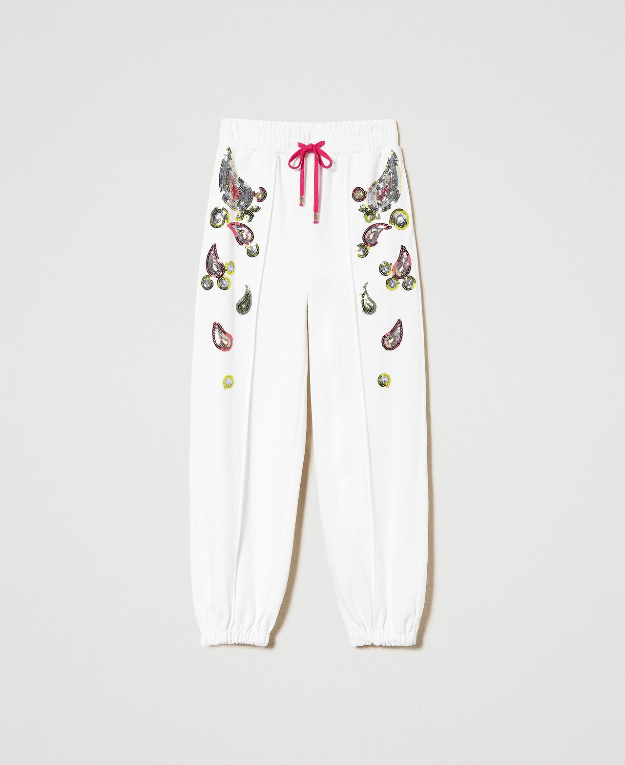 Joggers with sequin embroidery