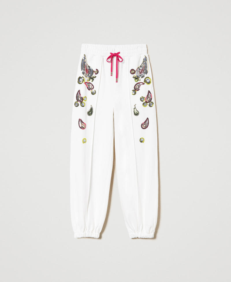 Joggers with sequin embroidery