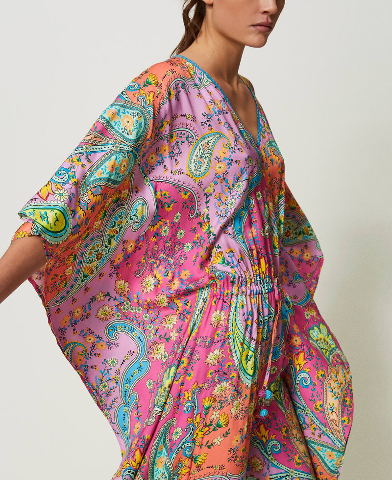 Jumpsuit aus Twill mit Paisleyprint Print Paisley Multicolor „Pink Dahlia“-Fuchsia Frau 241LB2GRR-04