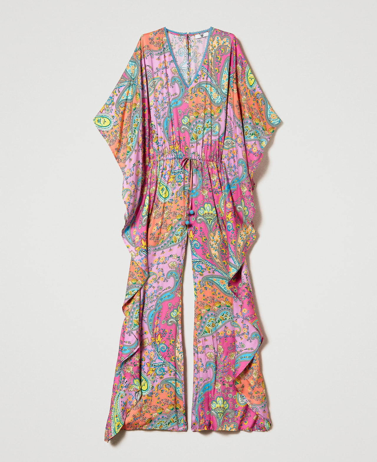 Jumpsuit aus Twill mit Paisleyprint Print Paisley Multicolor „Pink Dahlia“-Fuchsia Frau 241LB2GRR-0S