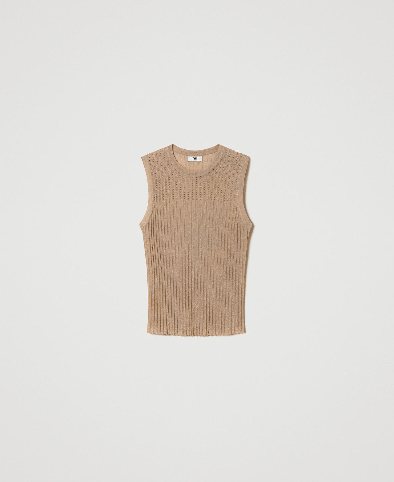 Top ras-du-cou en maille lurex