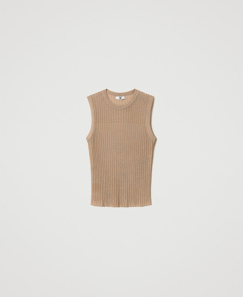 Top ras-du-cou en maille lurex