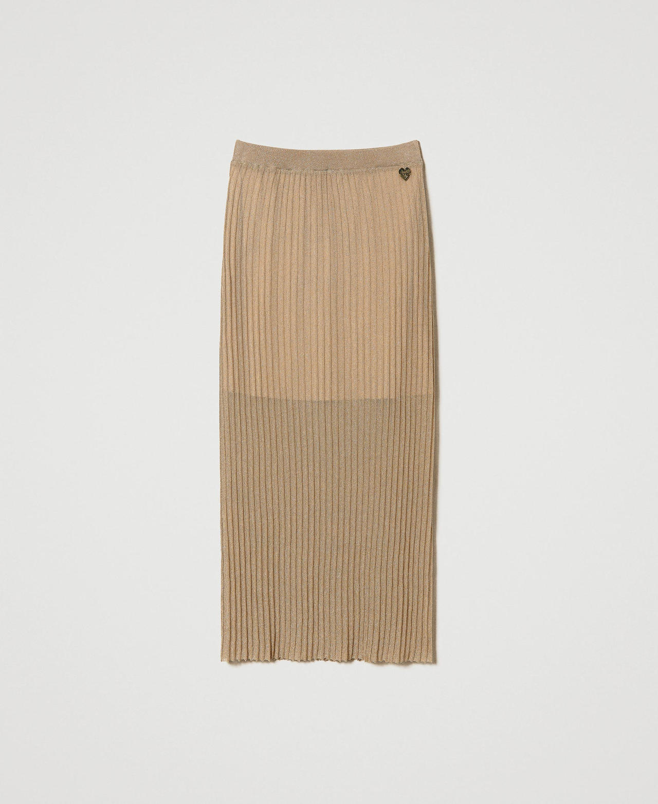 Gonna longuette in maglia lurex