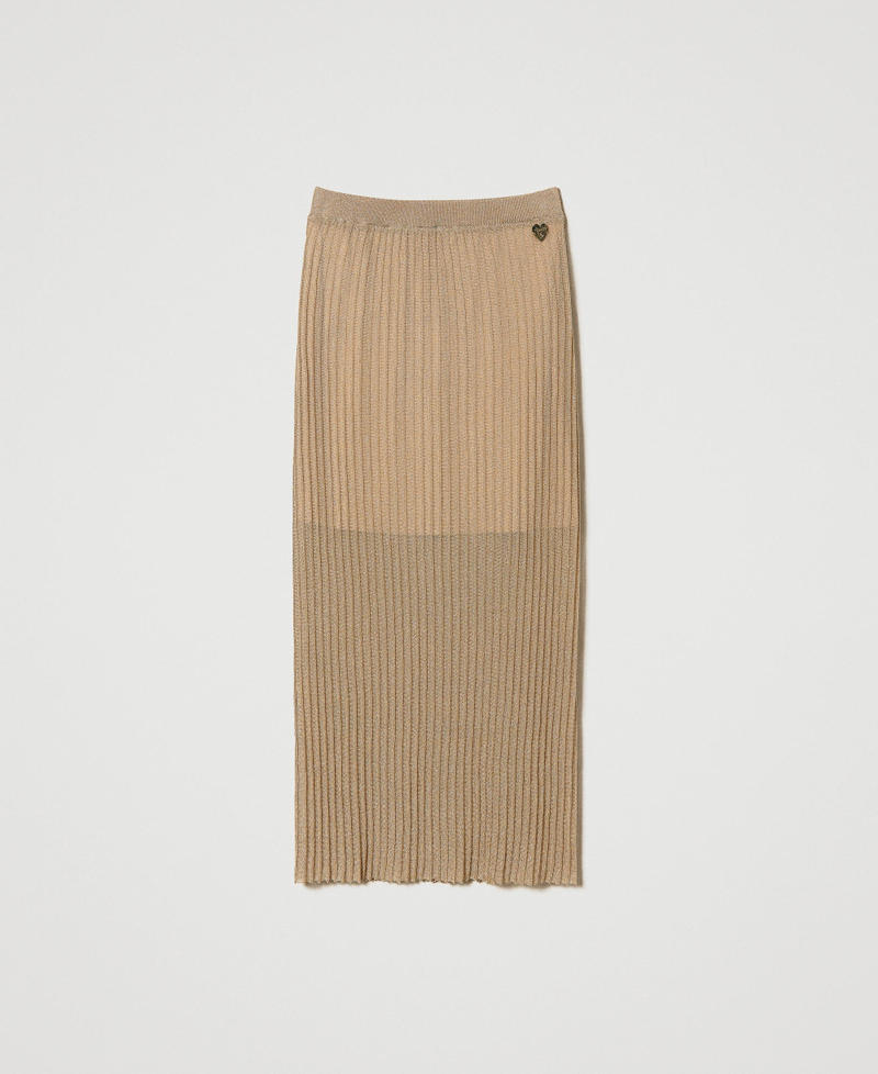 Lurex knit midi skirt