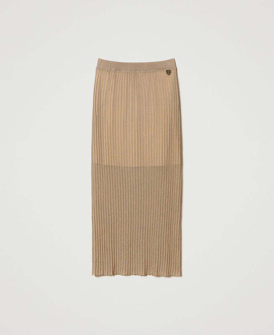 Lurex knit midi skirt