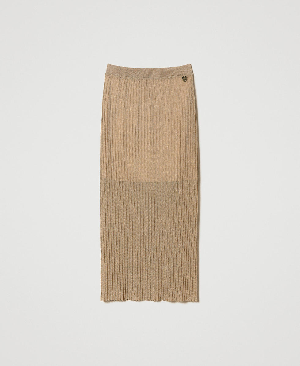 Lurex knit midi skirt