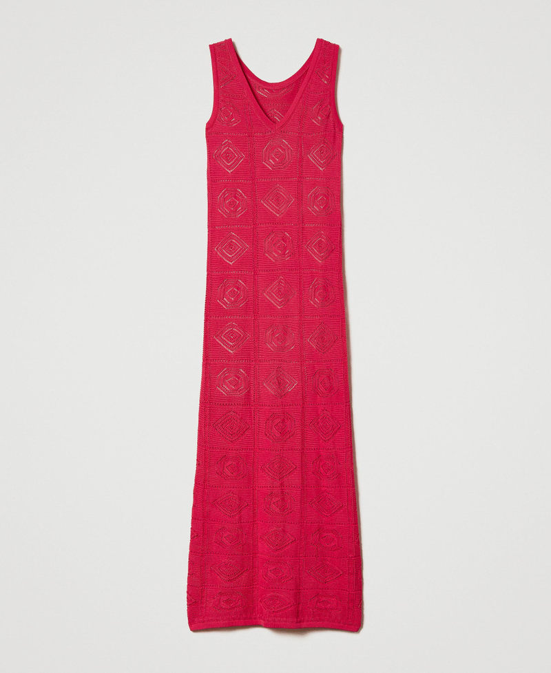 Knitted midi dress “Pink Dahlia” Fuchsia Woman 241LB3BBB-0S