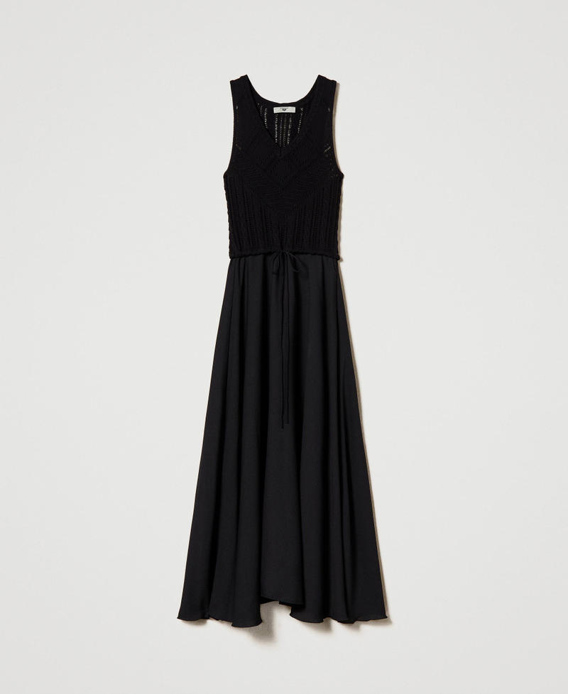 Knit and georgette long dress Black Woman 241LB3CAA-0S