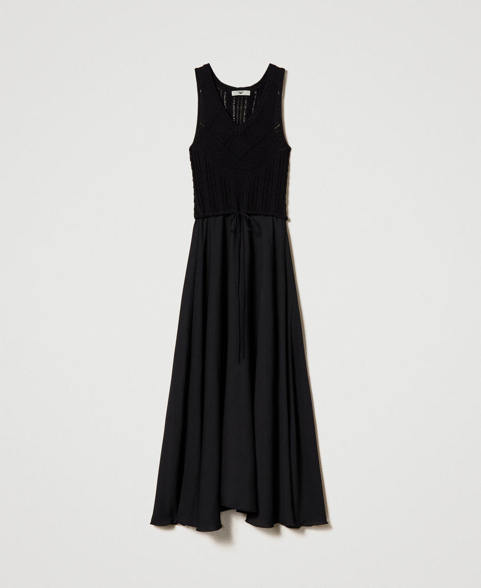 半額sale - タイムセールをお見逃しなく long georgette and Knit dress Milano TWINSET | Black Woman, トップス