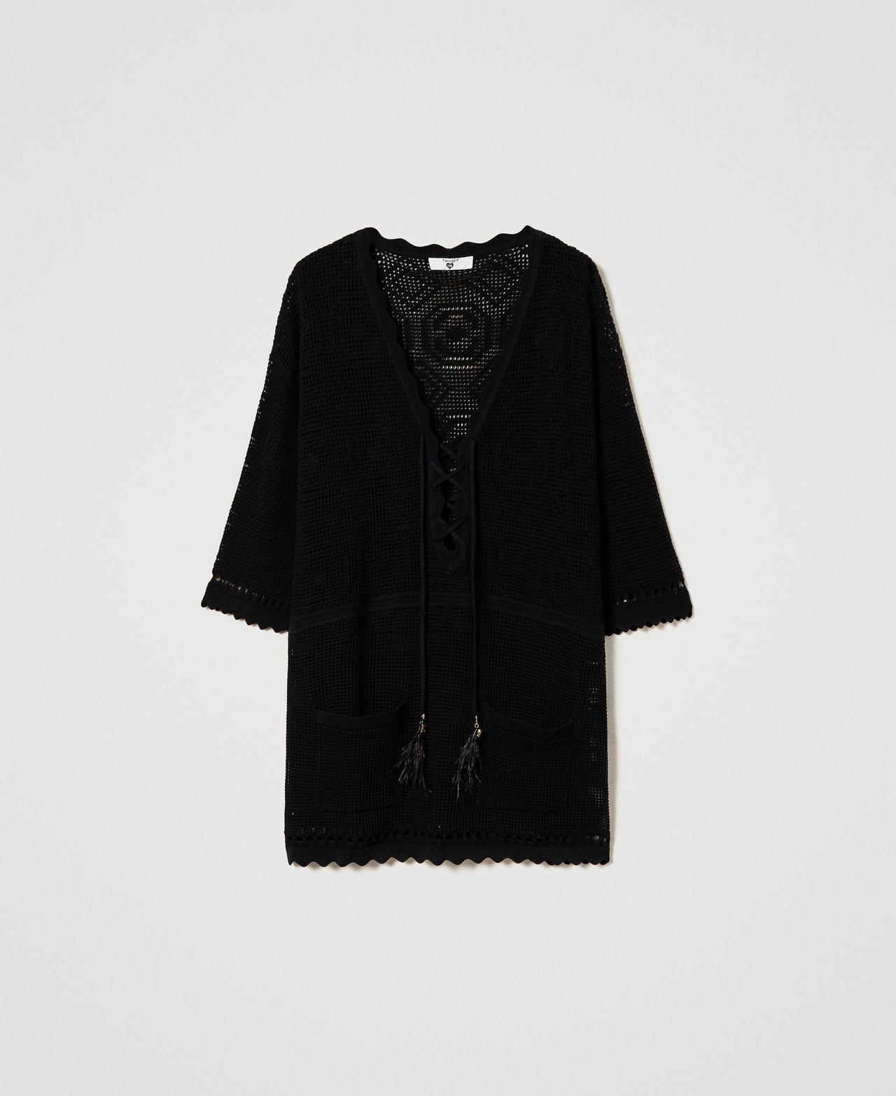 Caftan en maille ajourée