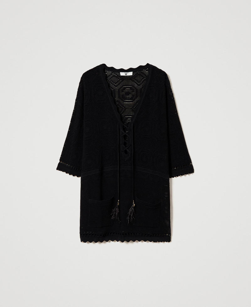 Caftan en maille ajourée
