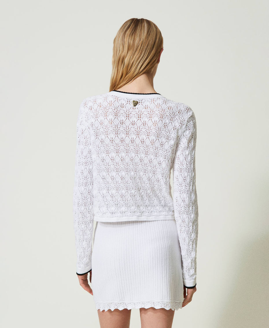 Strickcardigan mit Lochmusterung