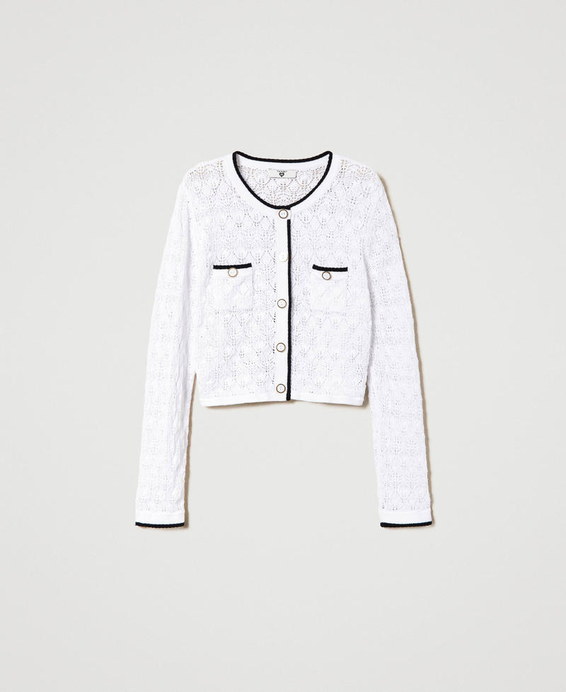 Punched knit cardigan