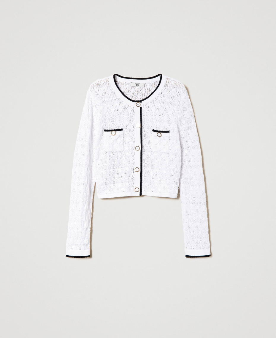 Punched knit cardigan