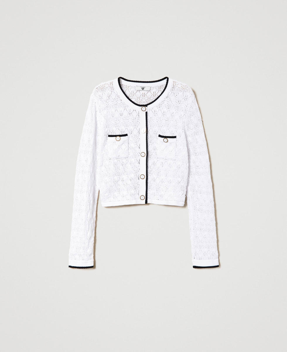 Cardigan en maille ajour&eacute;e