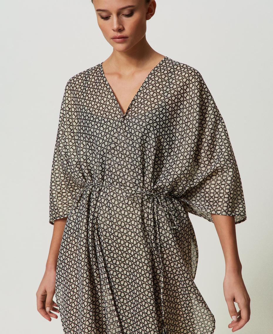 Kaftan with Oval T print