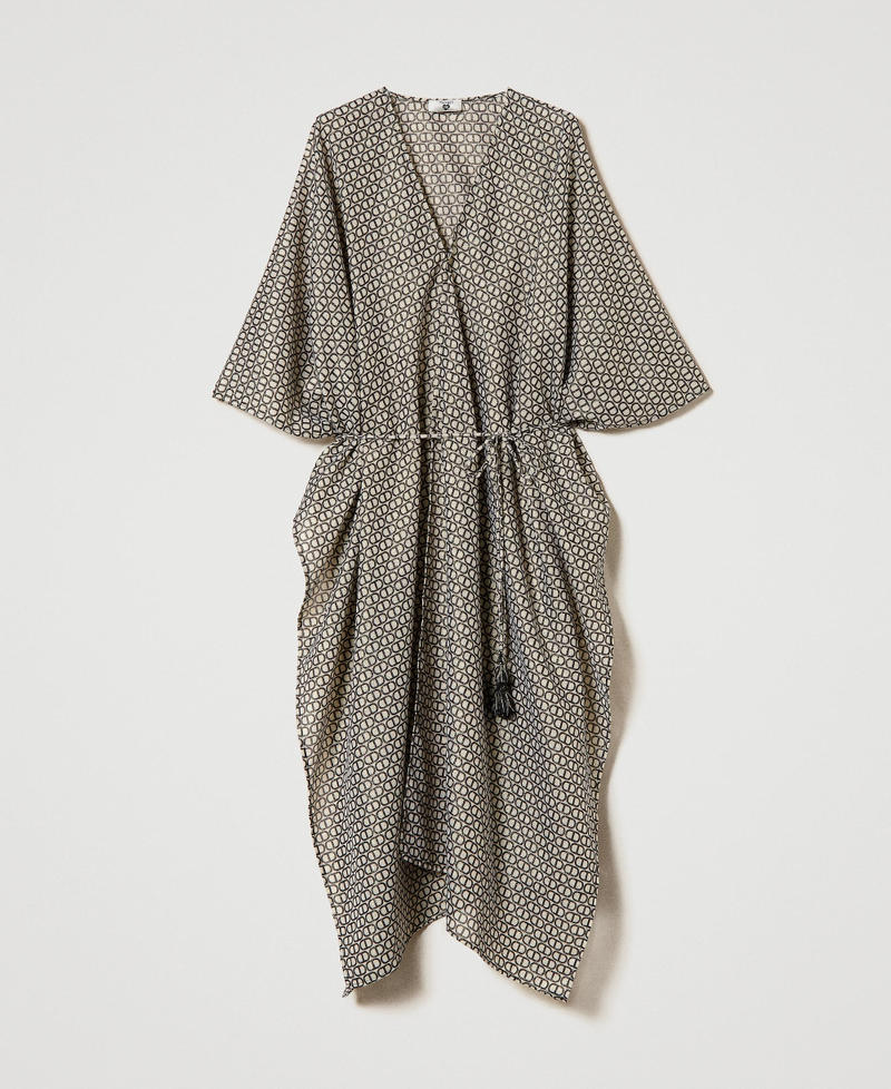 Kaftan with Oval T print