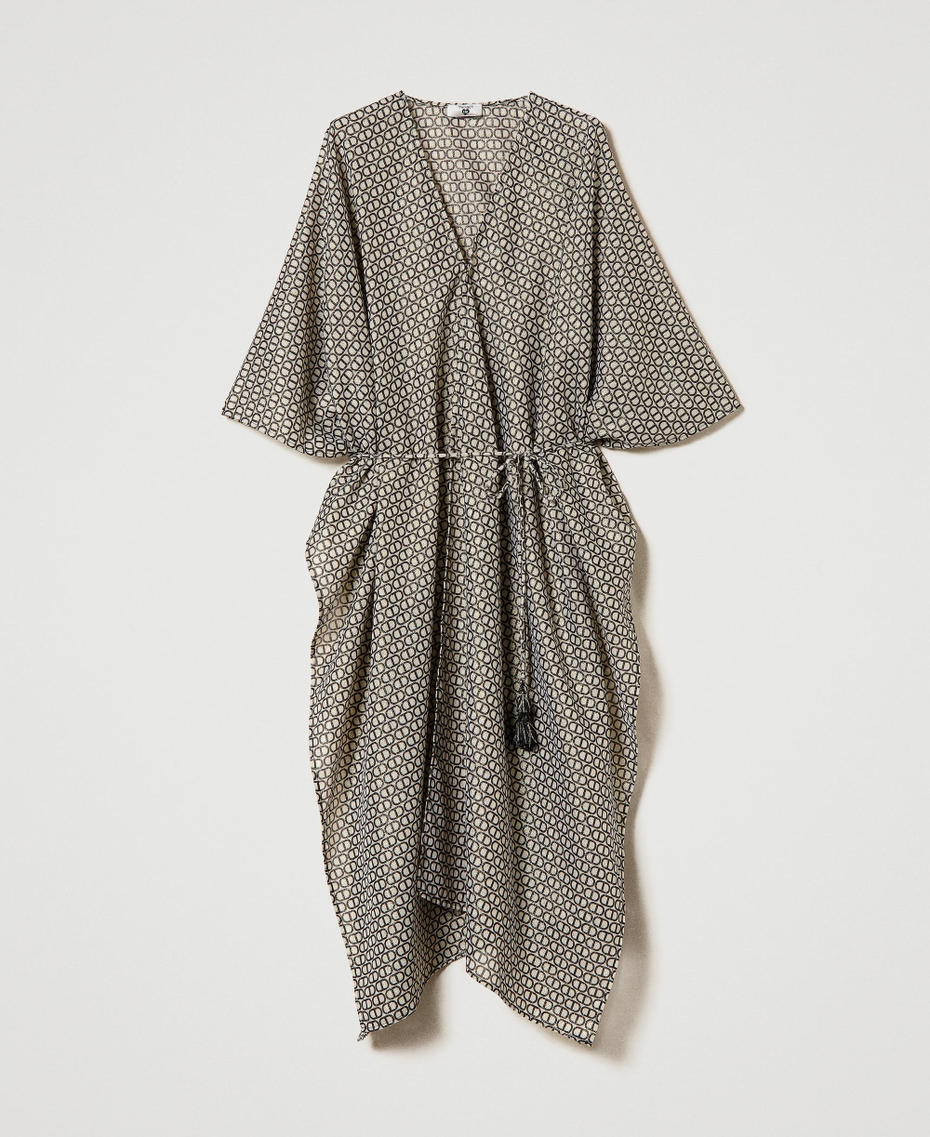 Kaftan with Oval T print