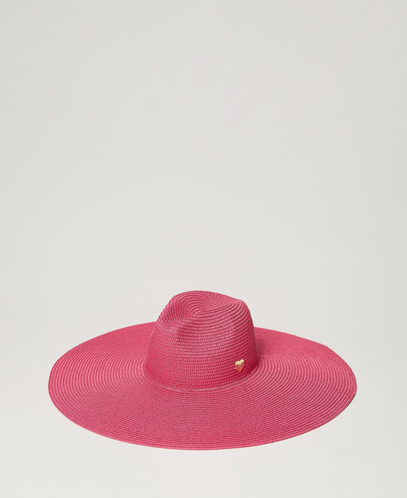Wide brim hat “Pink Dahlia” Fuchsia Woman 241LB4ALL-01