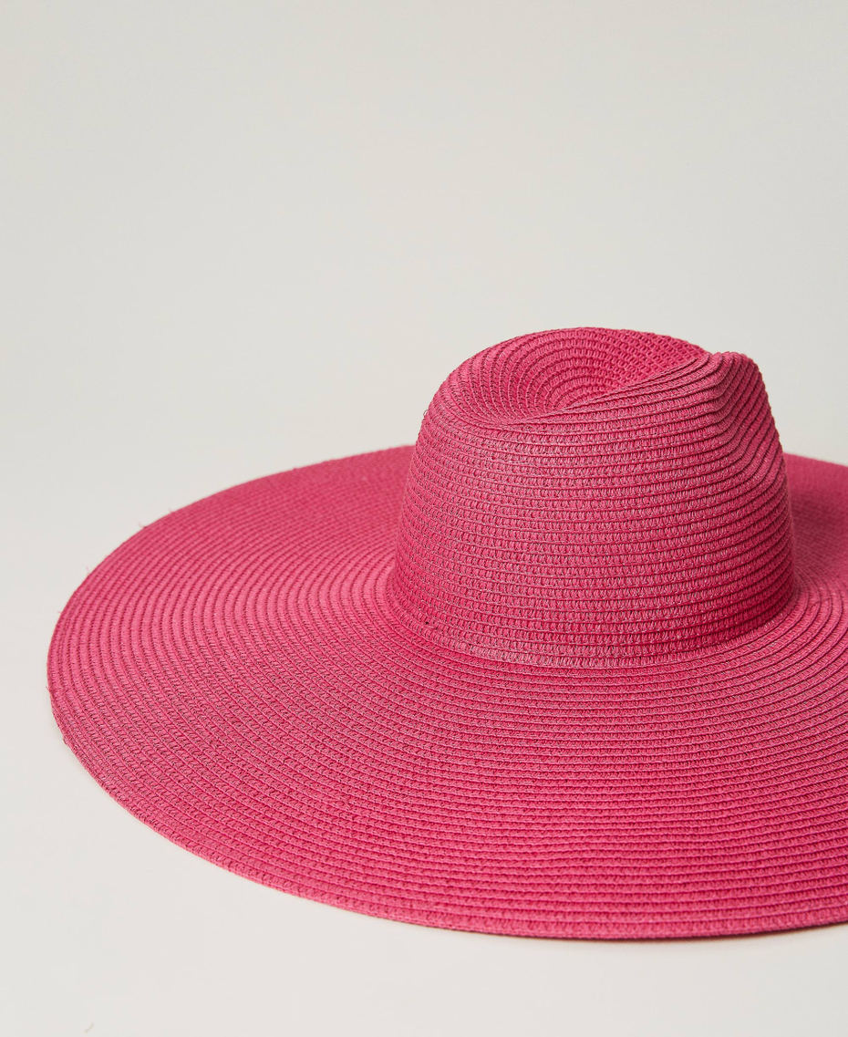 Wide brim hat “Pink Dahlia” Fuchsia Woman 241LB4ALL-03