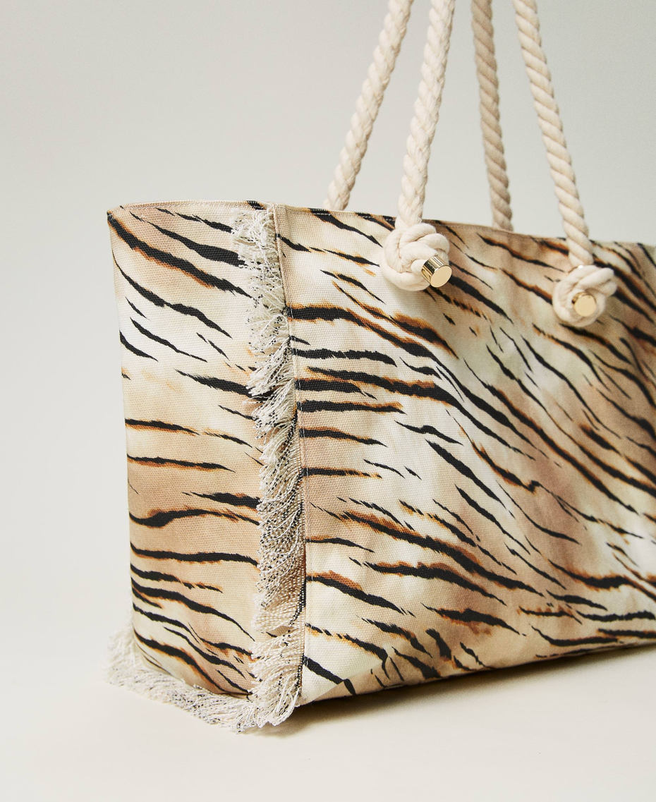 Printed canvas shopping bag
