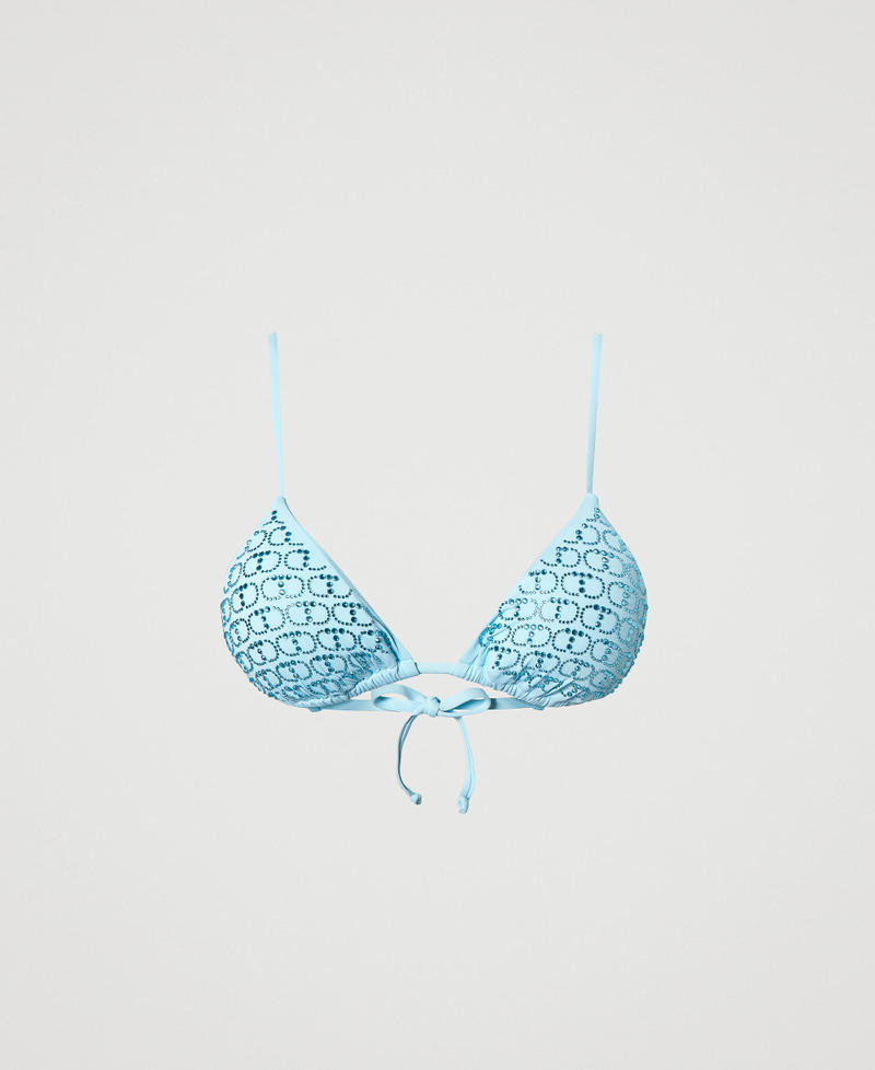 Tri&aacute;ngulo de bikini con strass Oval T Azul "Aquamarine" Mujer 241LBM222_11261_S0