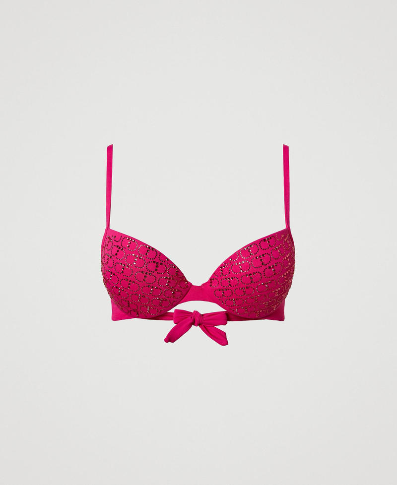 Haut de maillot de bain push-up avec strass Oval T