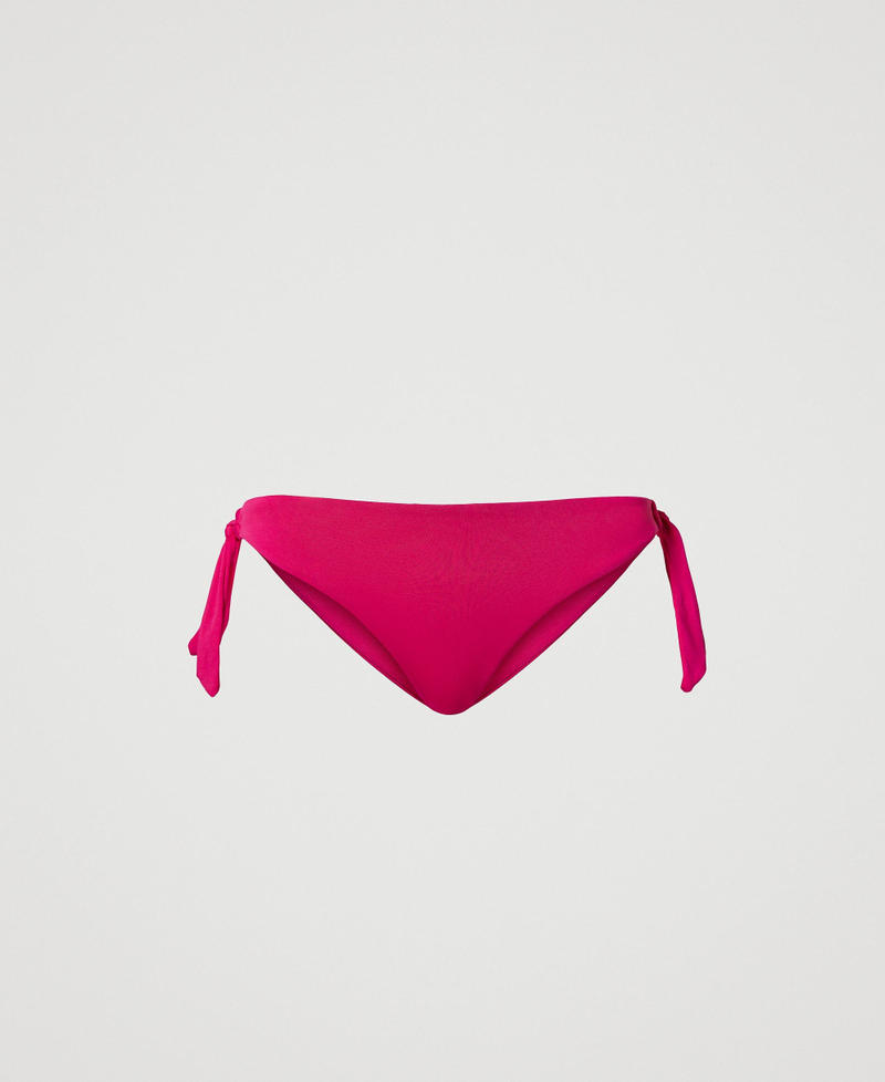 Thong bikini bottom with Oval T “Pink Dahlia” Fuchsia Woman 241LBM288_07041_0S