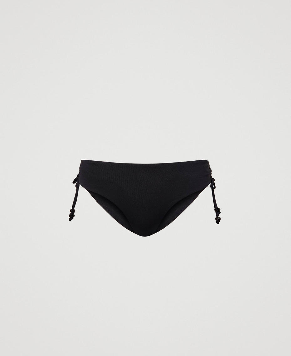 Bikini bottom with drawstring Black Woman 241LBM299_00006_S0