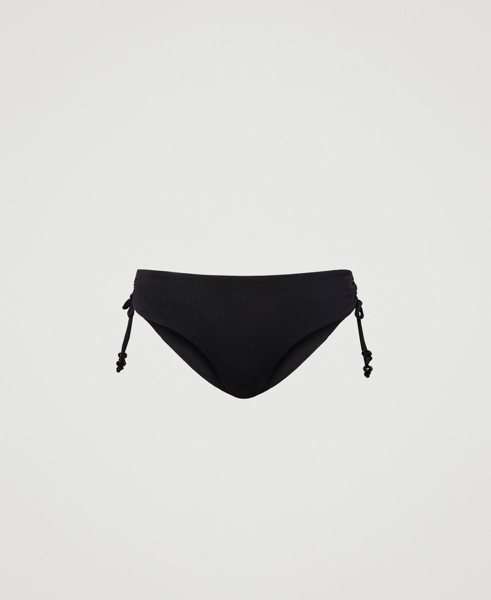Bikini bottom with drawstring Black Woman 241LBM299_00006_S0