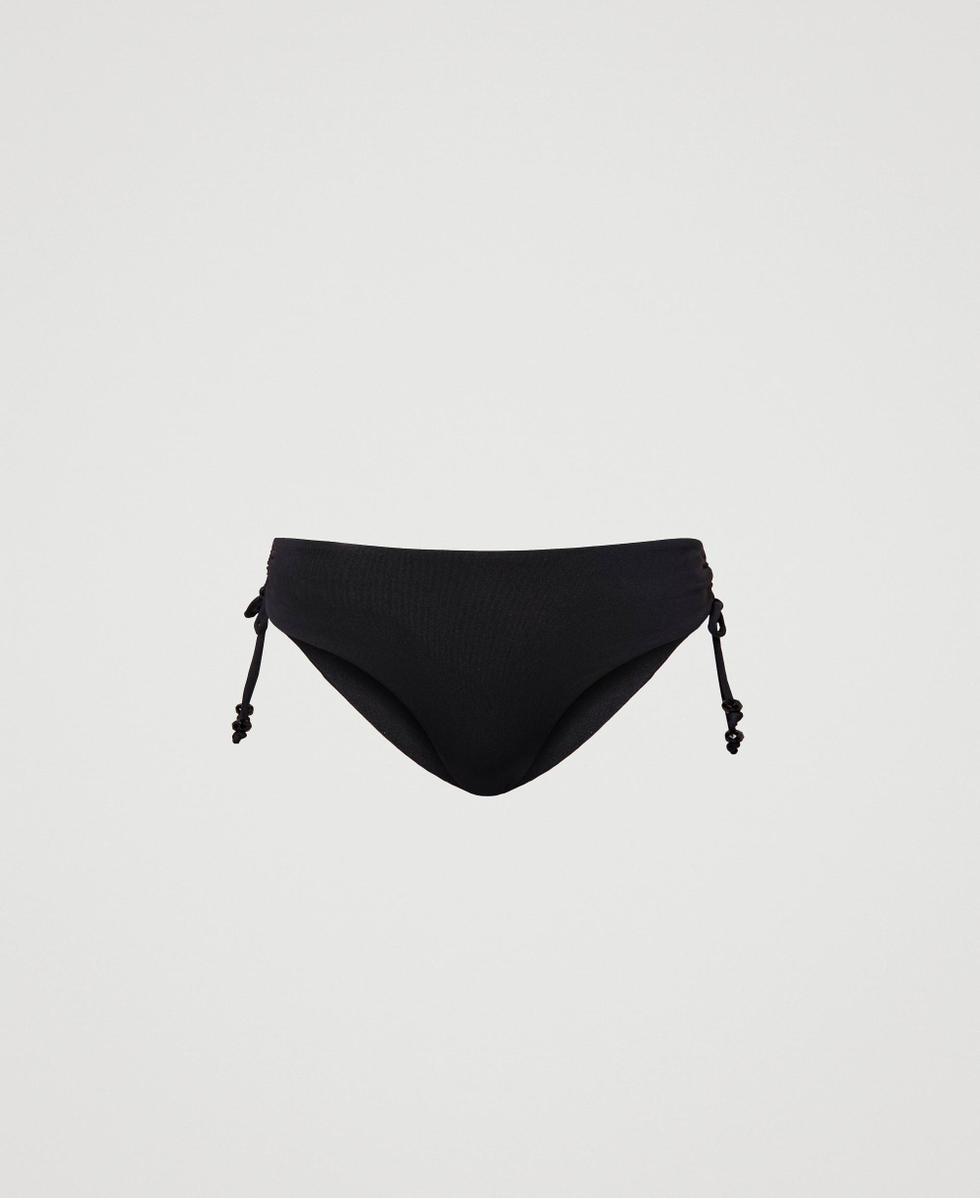 Bikini bottom with drawstring Woman Black TWINSET Milano