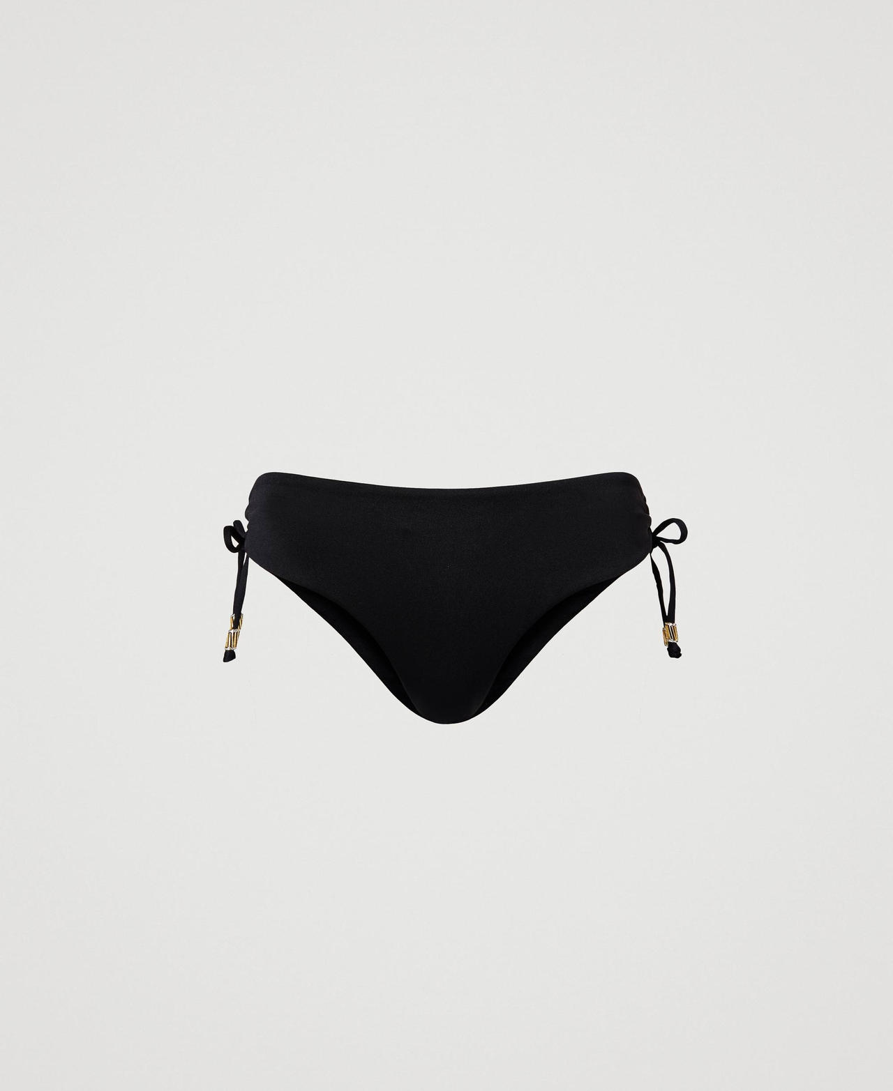 Slip de bain avec cordon de serrage et strass Noir Femme 241LBM399-0S