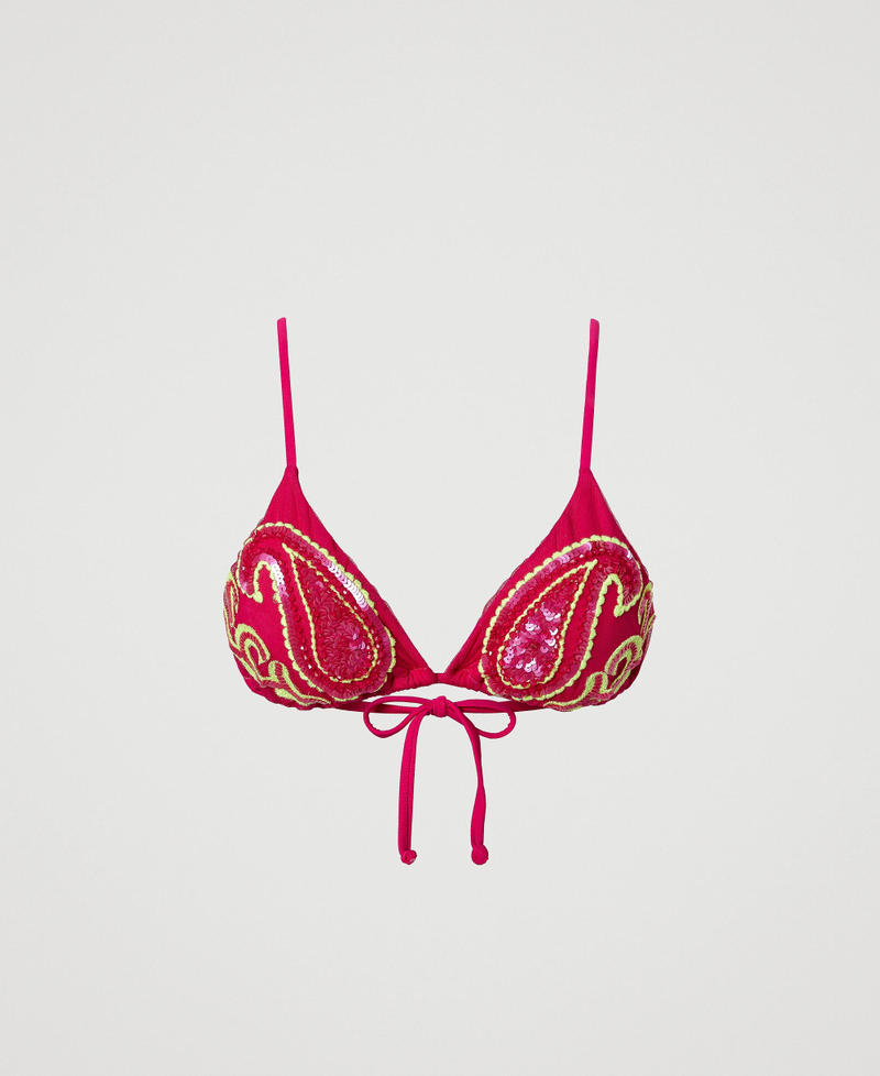 Haut de maillot de bain triangle avec broderie