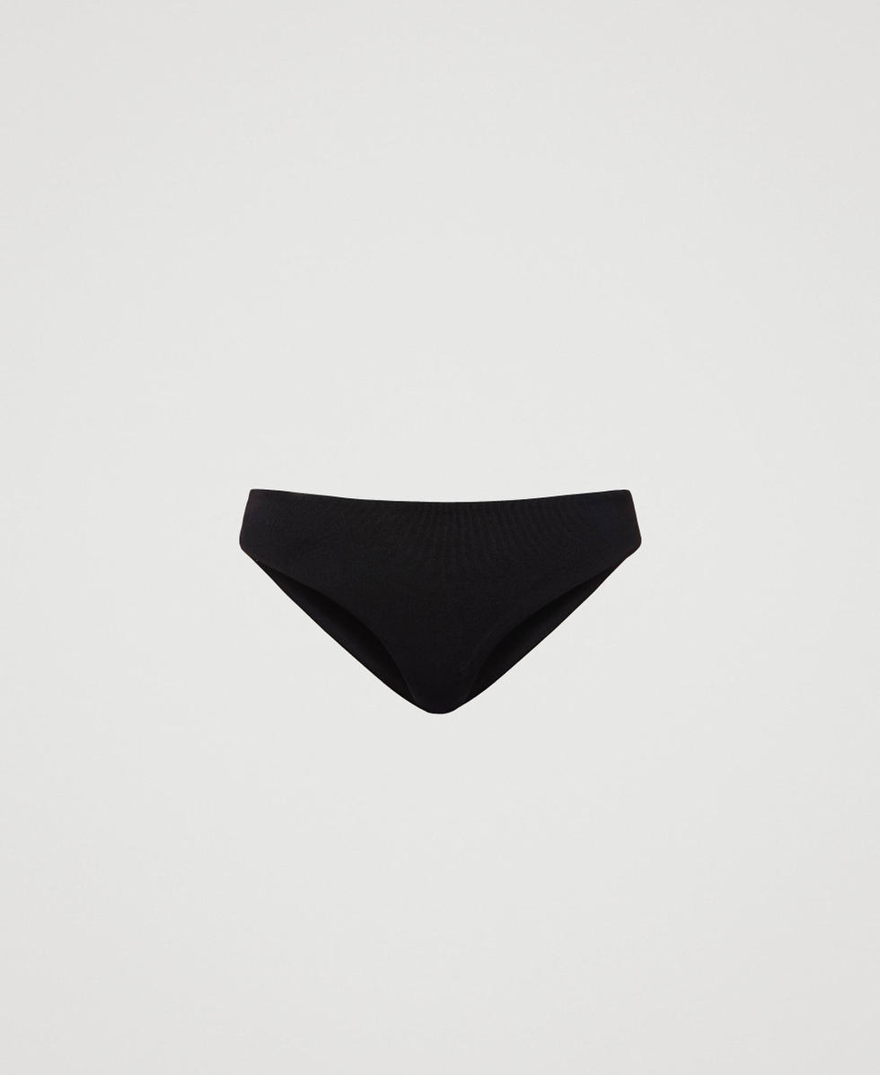 Slip br&eacute;silien de bain avec logo Noir Femme 241LBM477_00006_S0