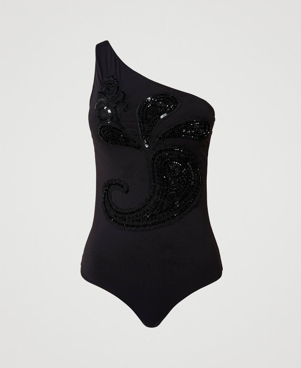 Costume intero con ricamo Nero Donna 241LBM4ZZ_00006_S0