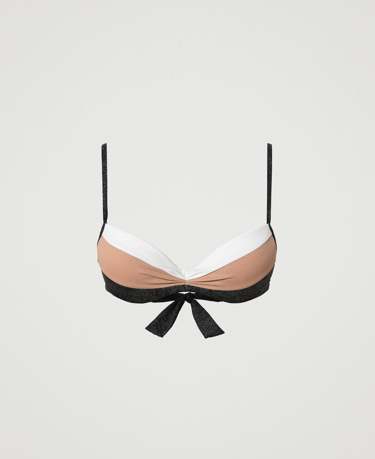 Colour block push-up bikini top