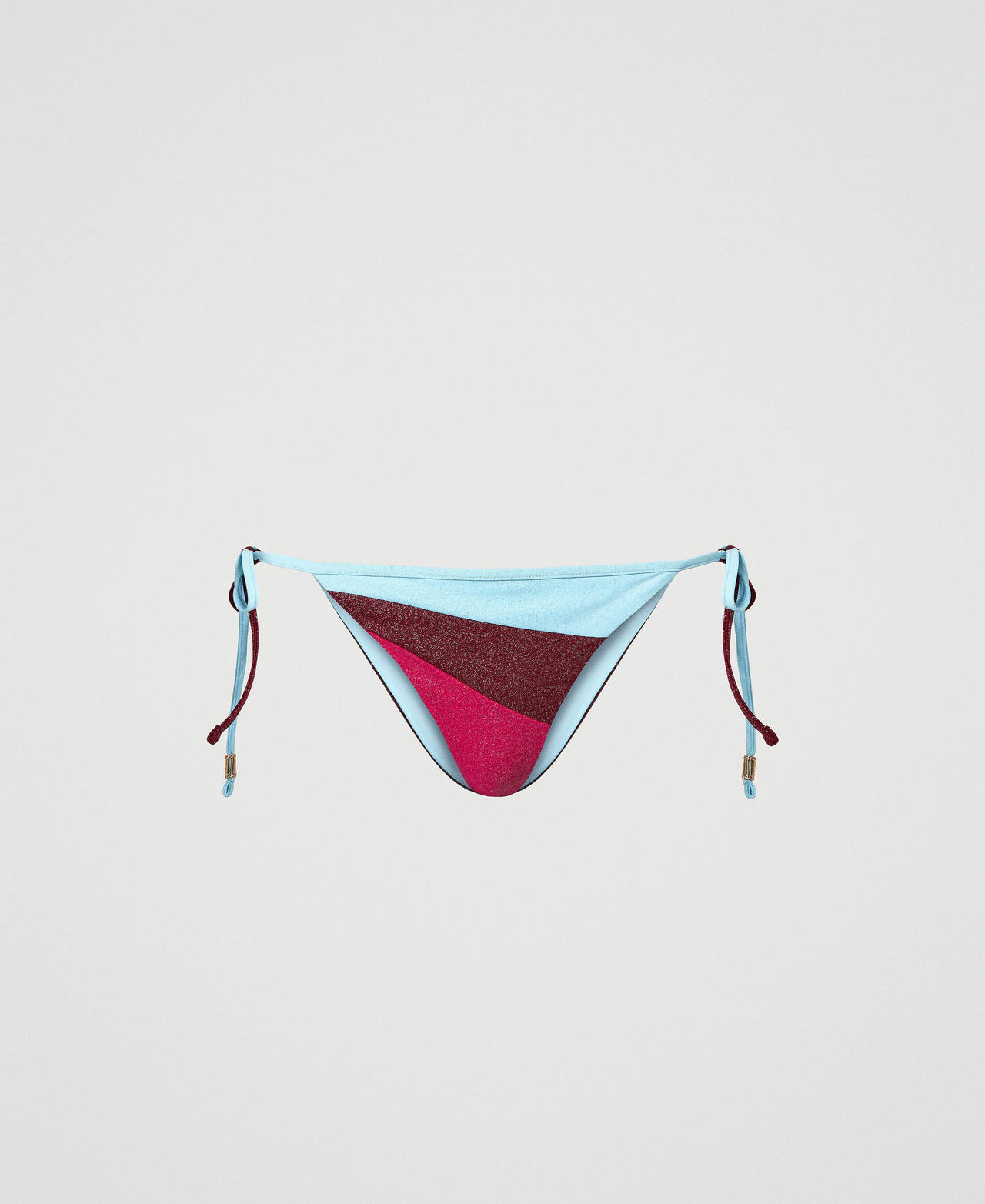 Tanga de bikini con bloques de color Multicolor Azul "Aquamarine" / Rojo "Grenade" / Fucsia "Pink Dahlia" Mujer 241LBM5YY-0S