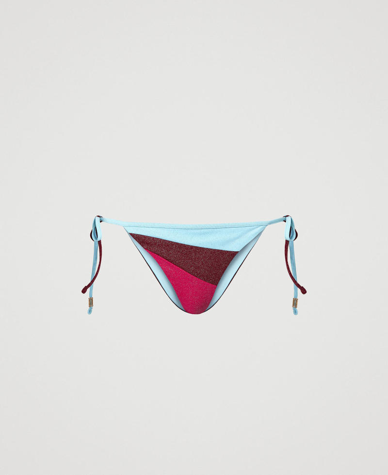 Colour block bikini thong “Aquamarine” Light Blue / “Grenade” Red / Pink Dahlia” Fuchsia Woman 241LBM5YY-0S