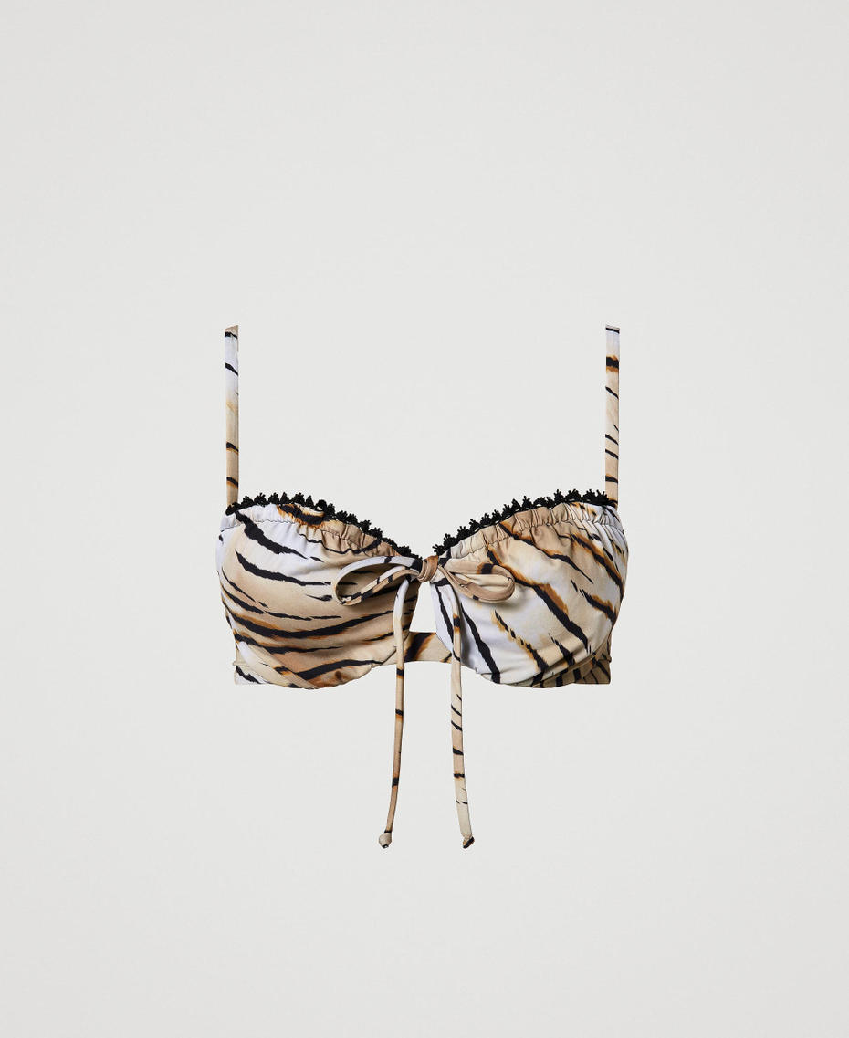 Underwire bikini top with print Animal Print Woman 241LBMB55-0S