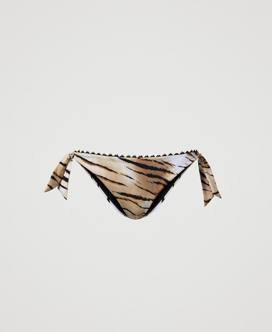 Tanga de bikini con estampado Estampado Animal Print Mujer 241LBMB88-0S