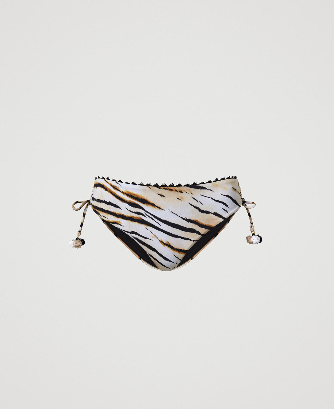 Bikini bottom with drawstring and print Animal Print Woman 241LBMB99_11270_0S