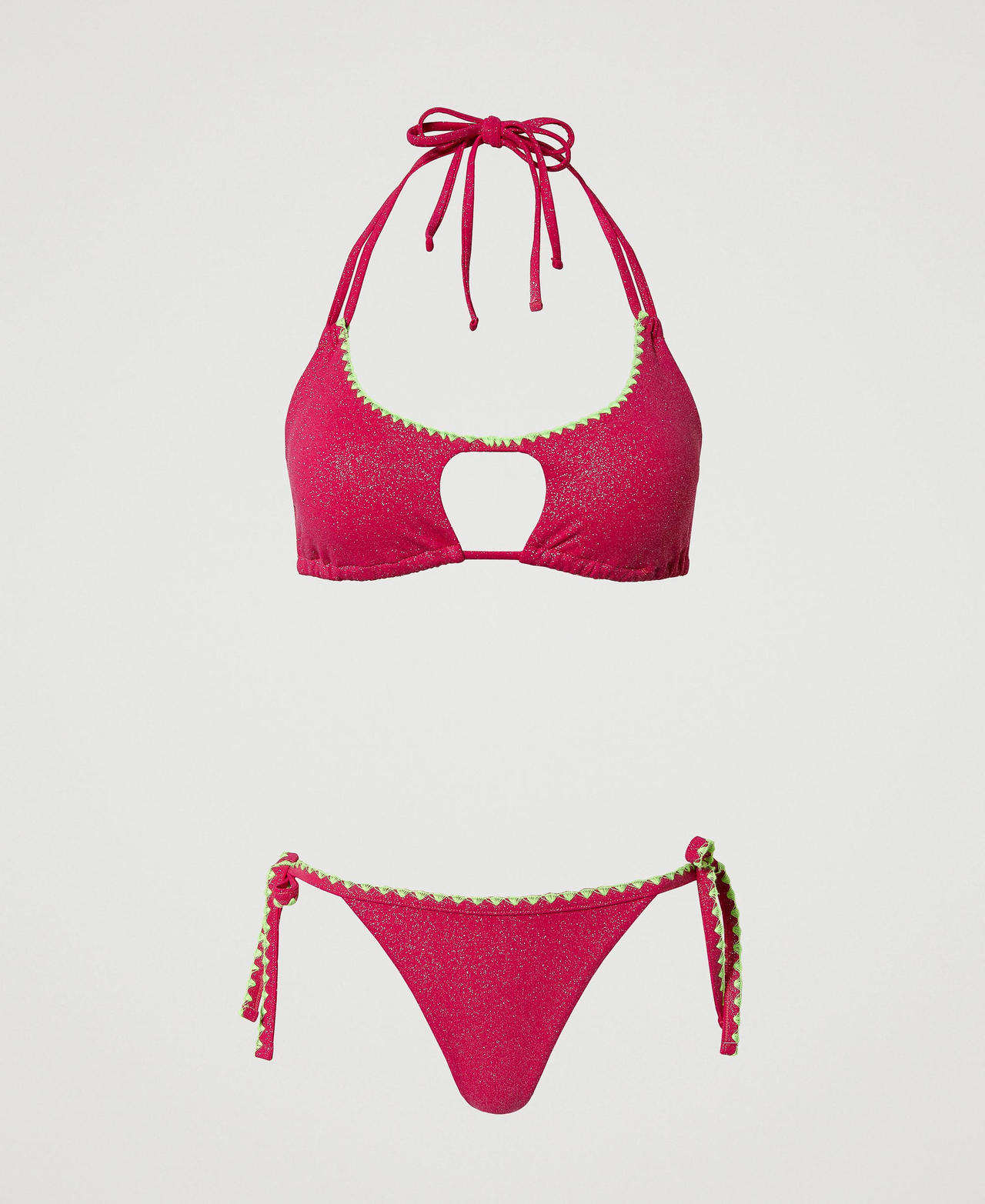 Haut de maillot de bain triangle et tanga avec broderie