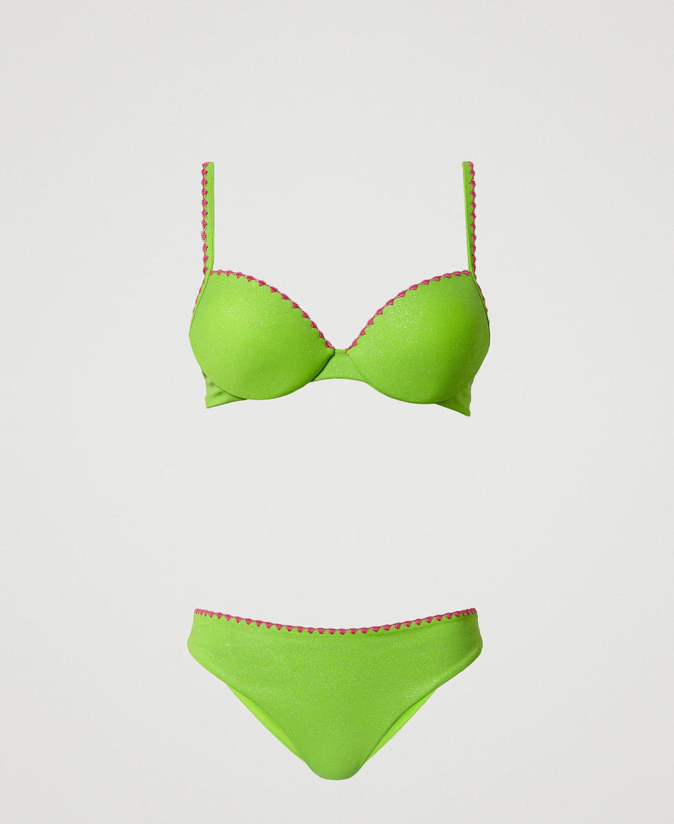 Push-up da bagno e slip con ricamo Verde "Fresh Lime" Donna 241LBMD44-0S