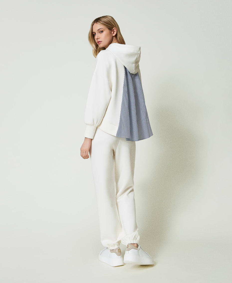 Sweatshirt und Joggers aus Scuba Multicolor Off White / Streifen Dress Blue / Off White Frau 241LL2DAA-01