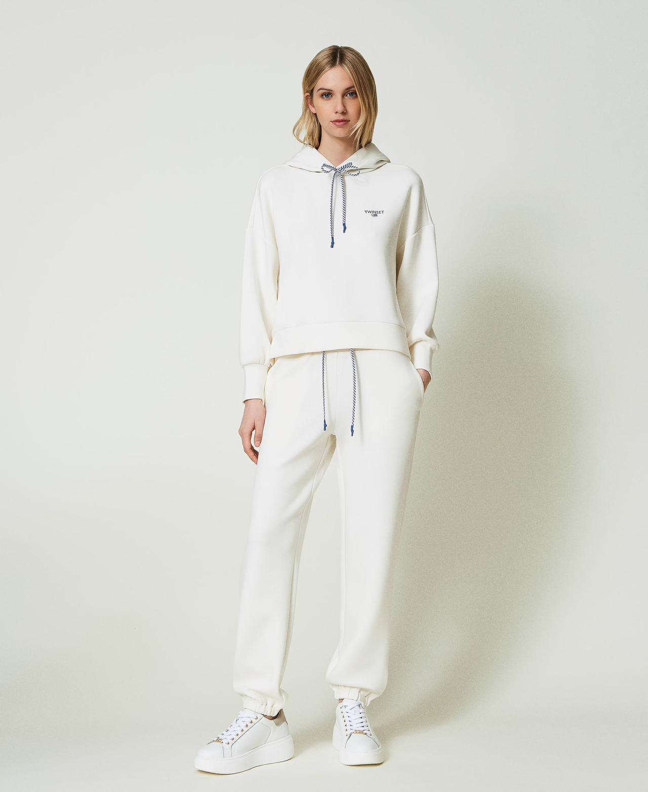 Felpa e joggers in tessuto scuba Multicolor Off White / Riga Dress Blue / Off White Donna 241LL2DAA_11448_02