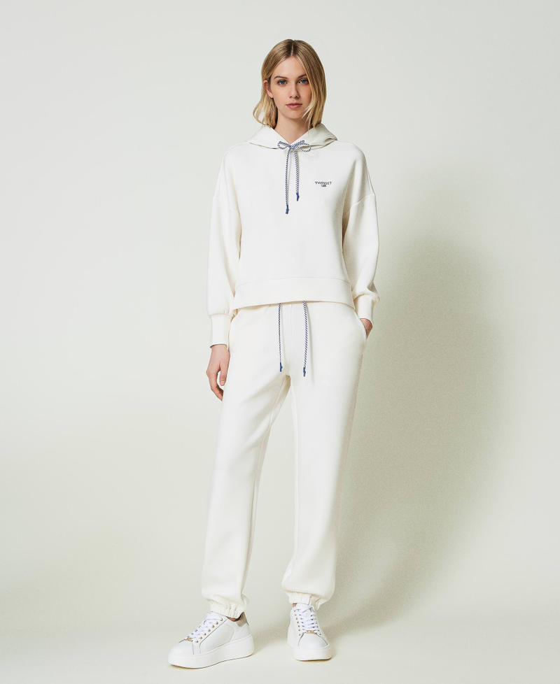 Sweatshirt und Joggers aus Scuba Multicolor Off White / Streifen Dress Blue / Off White Frau 241LL2DAA-02